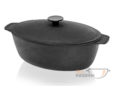 картинка Гусятница с крышкой 6л чугунная от магазина Vsekazany.com