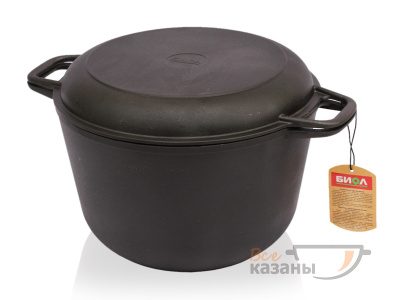 картинка Кастрюля чугунная 3л с крышкой-сковородой от магазина Vsekazany.com