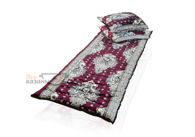 картинка Курпача красная  в цветочек 195 см с подушками от магазина Vsekazany.com