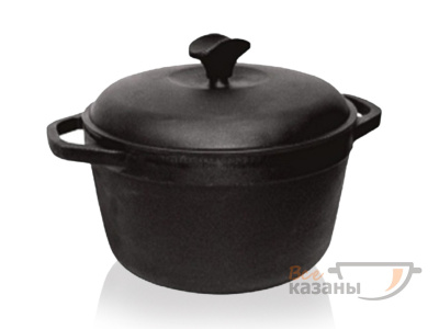 картинка Кастрюля чугунная с чугунной крышкой 4л от магазина Vsekazany.com